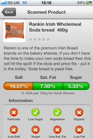 Can I Eat It iPhone App lets you know what is in the Rankin Irish Wholemeal Soda bread